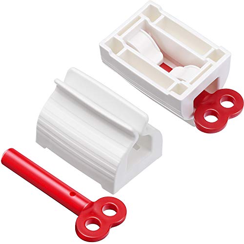 Chengu 3 Pieces Rolling Tube Toothpaste Squeezer Toothpaste Seat Holder Stand...