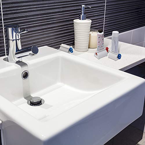 Chengu 3 Pieces Rolling Tube Toothpaste Squeezer Toothpaste Seat Holder Stand...