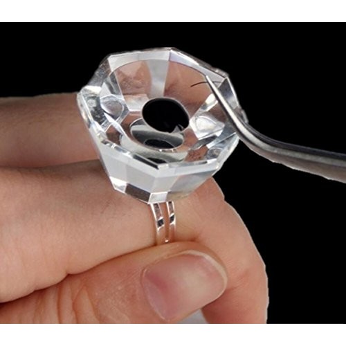 CHENGYIDA 1pcs Professional Eyelash Crystal Glue Ring Finger Ring Adhesive Ey...