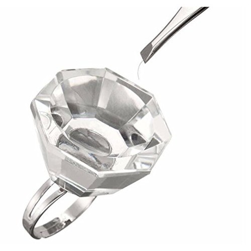 CHENGYIDA 1pcs Professional Eyelash Crystal Glue Ring Finger Ring Adhesive Ey...