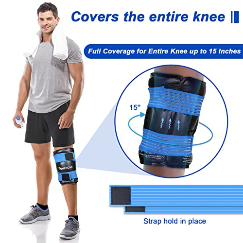 CHENOVE Knee Ice Pack Wrap, Polyurethane Clay Reusable Ice Pack for Knee Inju...