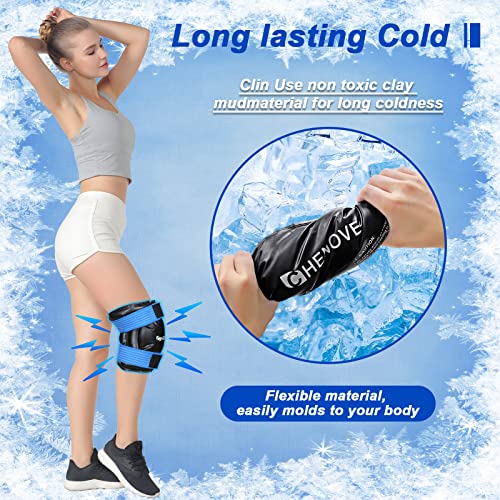 CHENOVE Knee Ice Pack Wrap, Polyurethane Clay Reusable Ice Pack for Knee Inju...