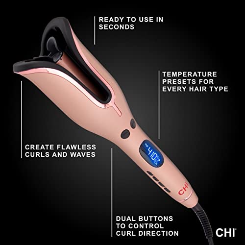 CHI Spin N Curl Special Edition Rose Gold Hair Curler 1". Ideal for Shoulder-...
