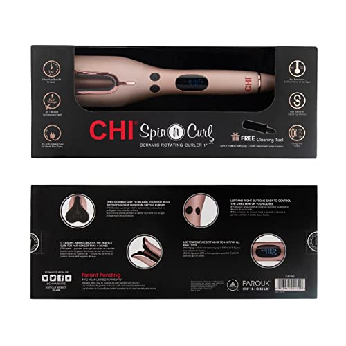 CHI Spin N Curl Special Edition Rose Gold Hair Curler 1". Ideal for Shoulder-...