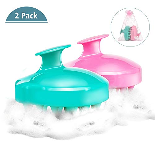 (2 Pack) Shampoo Brush | Hair Scalp Massager, Chialstar Soft Silicone Scalp C...