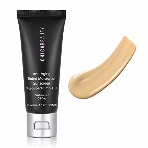 CHICA BEAUTY 3 in 1 Tinted Face Moisturizer with Anti-Aging Antioxidants, Vit...