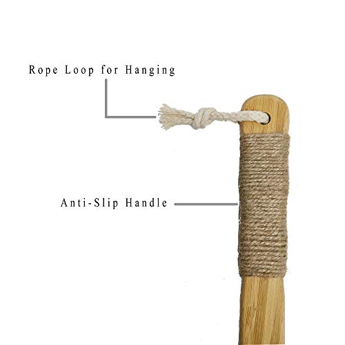 Chikoni Dry Bath Body Brush Back Scrubber with Anti-slip Long Wooden Handle, ...