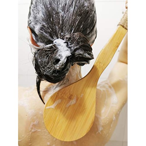 Chikoni Dry Bath Body Brush Back Scrubber with Anti-slip Long Wooden Handle, ...