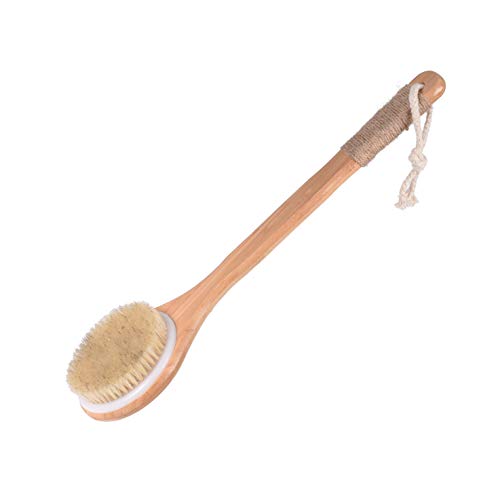 Chikoni Dry Bath Body Brush Back Scrubber with Anti-slip Long Wooden Handle, ...