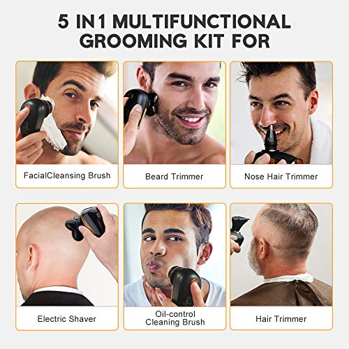 Head Shavers for Bald Men, Electric Rotary Shaver with Multi-Function, 4D Flo...