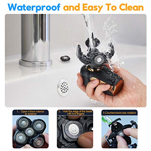 Head Shavers for Bald Men, Electric Rotary Shaver with Multi-Function, 4D Flo...