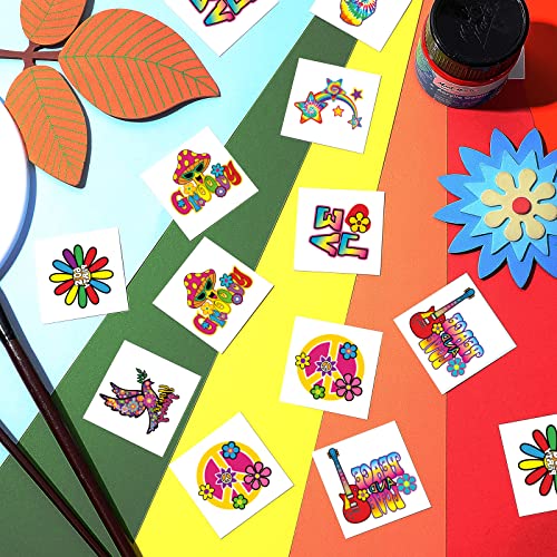 144 Pieces Hippie Tattoo Hippie Assorted Groovy Hippie Temporary Tattoos Hipp...
