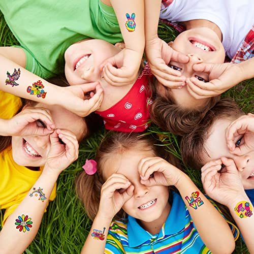 144 Pieces Hippie Tattoo Hippie Assorted Groovy Hippie Temporary Tattoos Hipp...