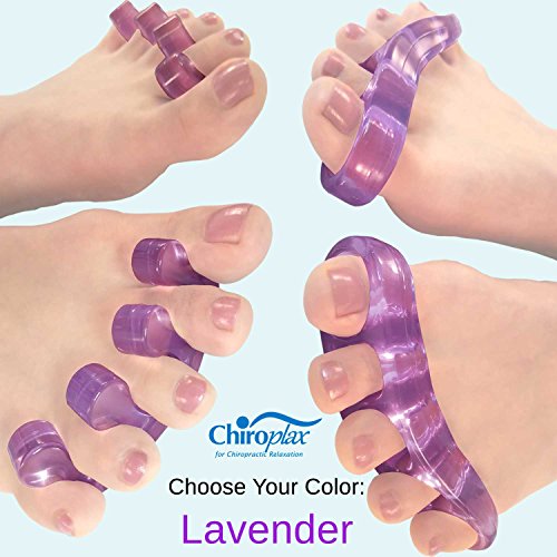 Chiroplax Gel Toe Separators Stretchers (2 Pairs w/Pouch) Toe Spacer Spreader...