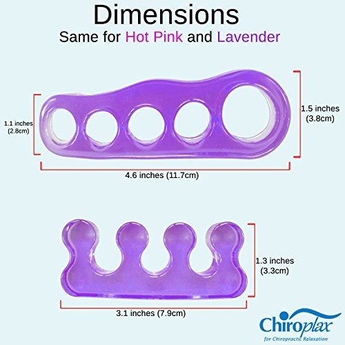 Chiroplax Gel Toe Separators Stretchers (2 Pairs w/Pouch) Toe Spacer Spreader...