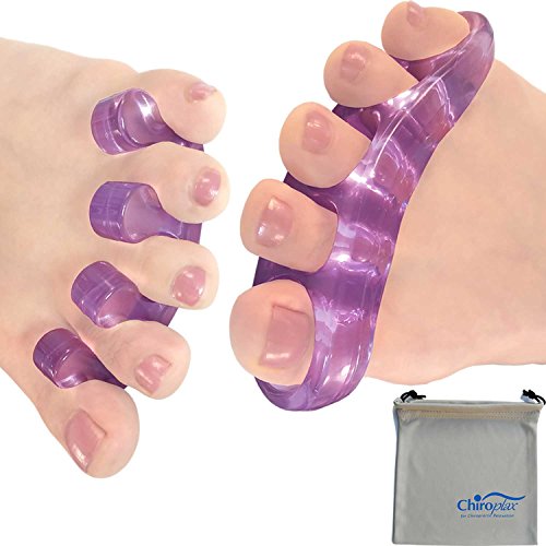 Chiroplax Gel Toe Separators Stretchers (2 Pairs w/Pouch) Toe Spacer Spreader...