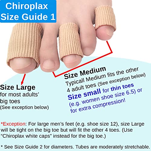Chiroplax Toe Tubes Sleeves Protectors Cushions Fabric & Gel Lining Finger To...