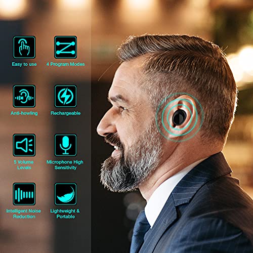 CHISANA Hearing Aids, 4-Channel Digital Sound Amplifier Devices with Touch Pa...