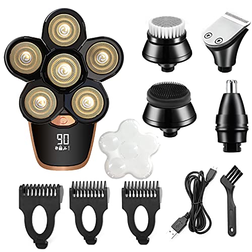Head Shavers for Bald Men, CHLANT 5-in-1 Electric Shaver for Men Wet and Dry ...