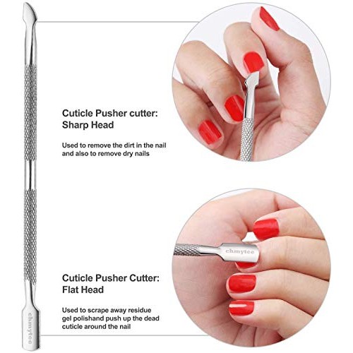 chmytee Cuticle Nippers and Cuticle Pusher Manicure Tools Set - Professional ...