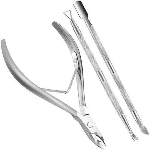 chmytee Cuticle Nippers and Cuticle Pusher Manicure Tools Set - Professional ...