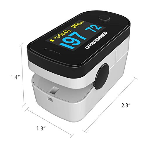 CHOICEMMED Black Dual Color OLED Finger Pulse Oximeter - Blood Oxygen Saturat...