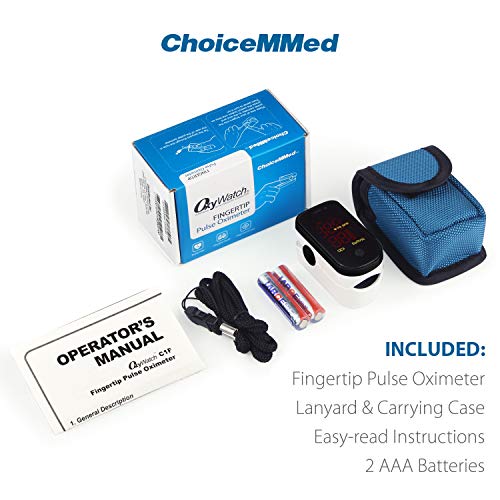 ChoiceMMed Black Finger Pulse Oximeter - Blood Oxygen Saturation Monitor Grea...