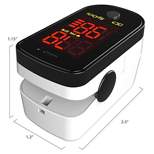 ChoiceMMed Black Finger Pulse Oximeter - Blood Oxygen Saturation Monitor Grea...