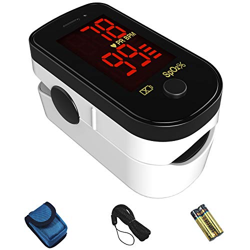 ChoiceMMed Black Finger Pulse Oximeter - Blood Oxygen Saturation Monitor Grea...