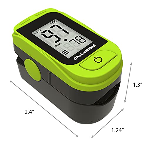 ChoiceMMed Light Green Finger Pulse Oximeter - Blood Oxygen Saturation Monito...