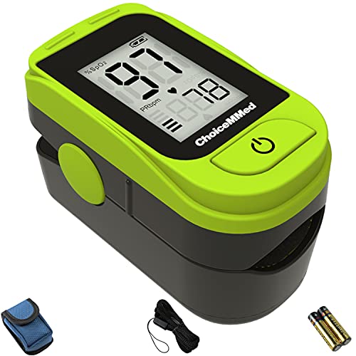 ChoiceMMed Light Green Finger Pulse Oximeter - Blood Oxygen Saturation Monito...