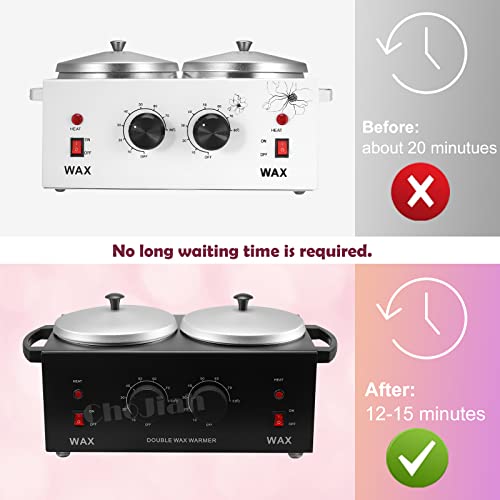 ChoJiah New Upgrated Black Double Wax Warmer Professional More Faster Melted ...