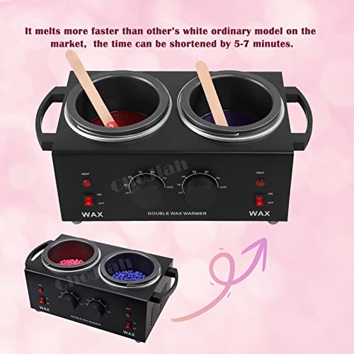 ChoJiah New Upgrated Black Double Wax Warmer Professional More Faster Melted ...