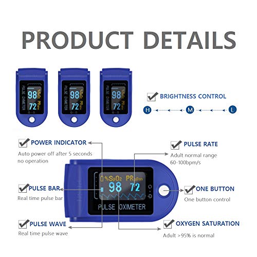 Pulse Oximeter, Finger Pulse Oximeter with OLED Display, Pulse Oximeter Finge...