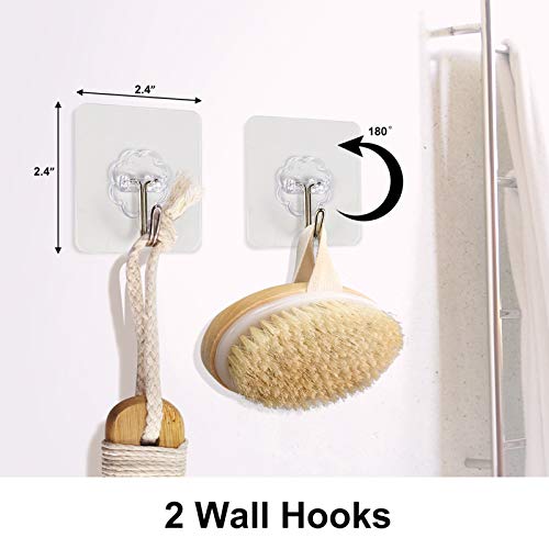 Dry Brush Bath Body Brush with Natural Bristle Shower Brush for Exfoliating S...