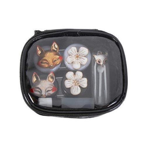Cute Contact Lens Case Travel Kit Portable Contact Case Container with Mirror...