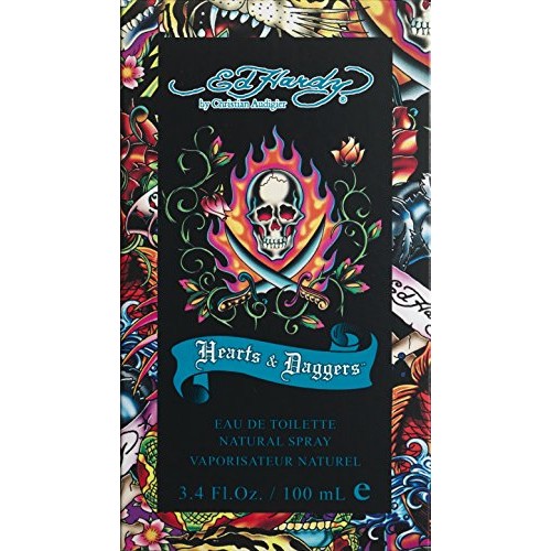 Ed Hardy Hearts and Daggers for Men, Men’s Cologne Spray 3.4 oz
