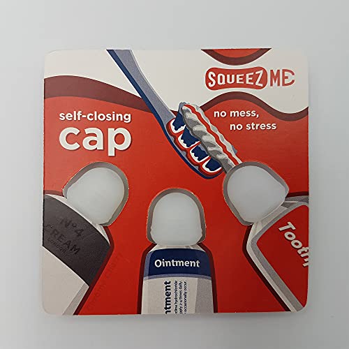 Chrome Cherry SqueezMe: 3-Pack Self-Closing Toothpaste Caps for Bathroom Hygi...
