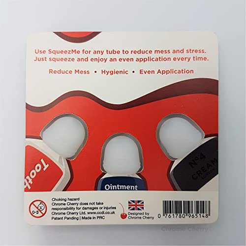 Chrome Cherry SqueezMe: 3-Pack Self-Closing Toothpaste Caps for Bathroom Hygi...