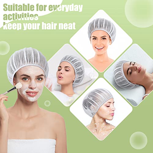 4 Pieces Mesh Sleep Cap White Hair Net for Sleeping Women Hair Curler Net Nig...