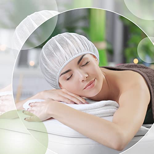4 Pieces Mesh Sleep Cap White Hair Net for Sleeping Women Hair Curler Net Nig...