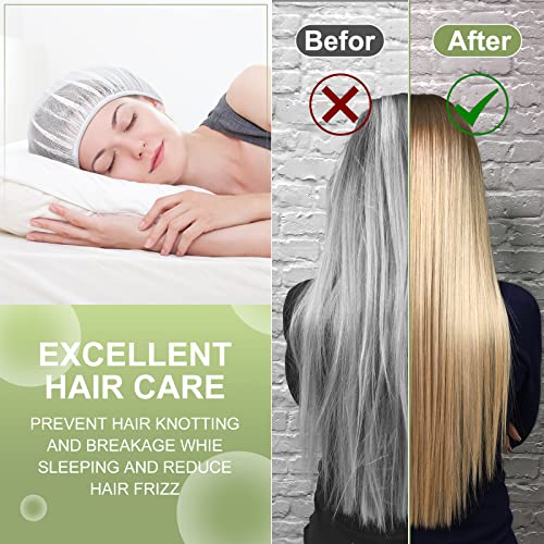 4 Pieces Mesh Sleep Cap White Hair Net for Sleeping Women Hair Curler Net Nig...