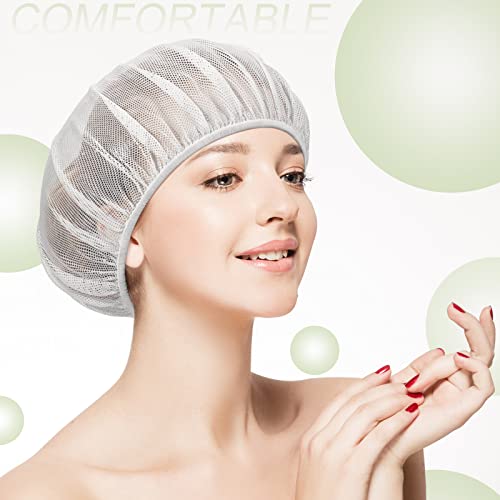4 Pieces Mesh Sleep Cap White Hair Net for Sleeping Women Hair Curler Net Nig...