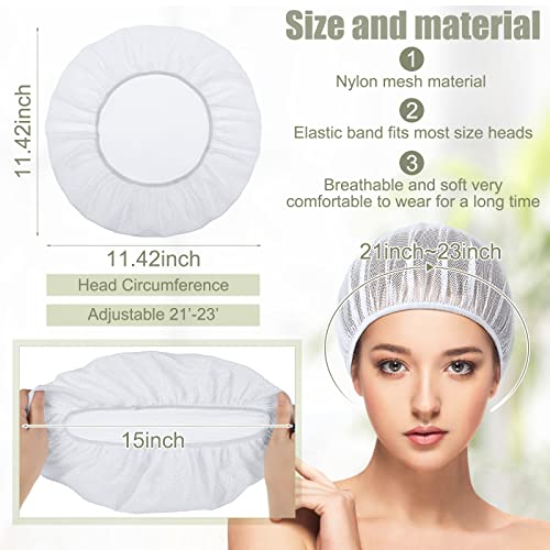 4 Pieces Mesh Sleep Cap White Hair Net for Sleeping Women Hair Curler Net Nig...