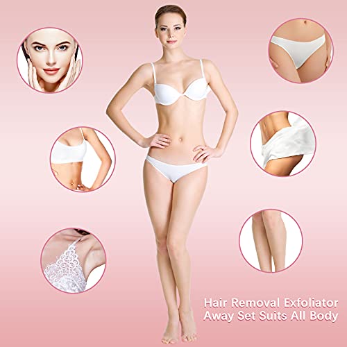 102 Pieces Hair Removal Pad Sets Smooth Away Hair Removal Kit, 2 Sizes Smooth...