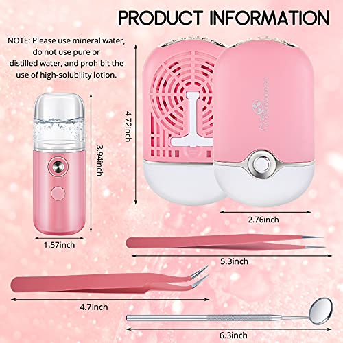 USB Eyelash Fan Dryer Blower Handheld and Nano Mist Sprayer, Air Conditioning...