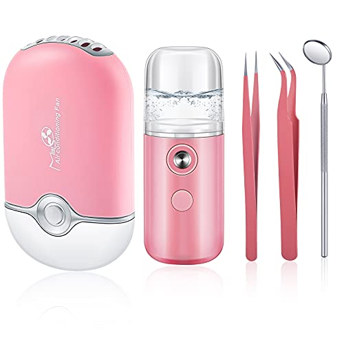 USB Eyelash Fan Dryer Blower Handheld and Nano Mist Sprayer, Air Conditioning...