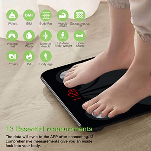 Body Fat Scale, USB Rechargeable Digital Weight Bathroom Scales, CHWARES Smar...