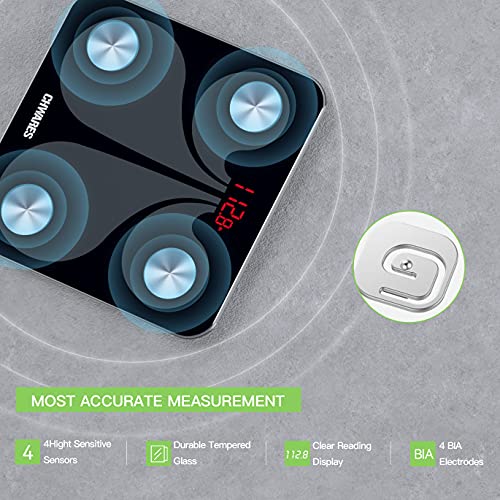 Body Fat Scale, USB Rechargeable Digital Weight Bathroom Scales, CHWARES Smar...