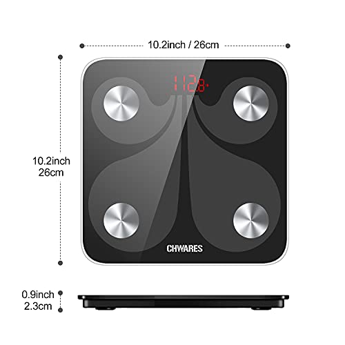 Body Fat Scale, USB Rechargeable Digital Weight Bathroom Scales, CHWARES Smar...